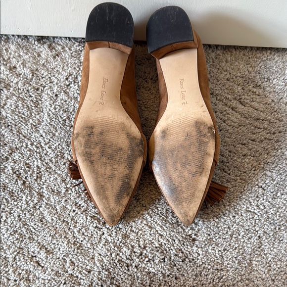 Essex Lane Tan Suede Low Heel Tassel Loafers - Picture 5 of 5